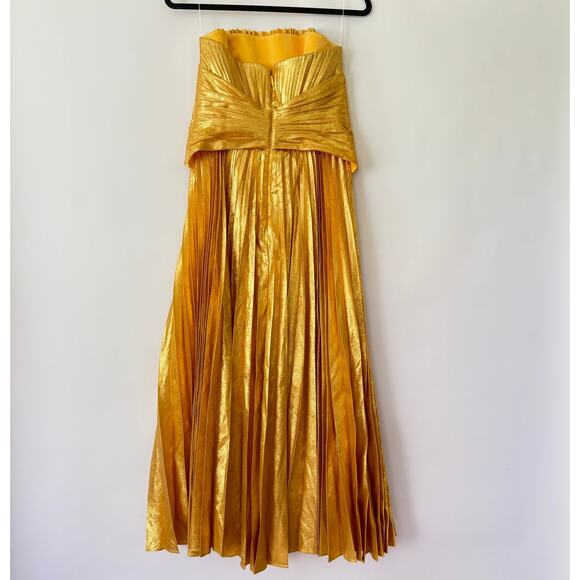 NEW Acler Hatchford Maxi Dress Gold Size 6 US - Picture 10 of 11